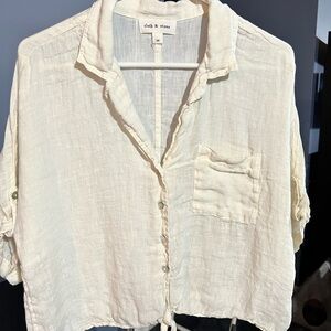 Cloth & Stone Cream Button-Up Women's Top